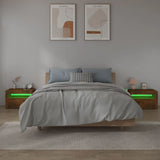 Bedside Cabinets 2 pcs with LEDs Smoked Oak 60x35x40 cm 3144972