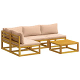 Sofa Set 5 pcs Natural Solid Acacia Wood 3417302