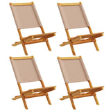 Folding Garden Chairs 4 pcs Taupe Fabric and Solid Wood 3214643