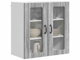 Wall Glass Cabinet LUCCA Grey Sonoma 60 x 31 x 80 cm 885091