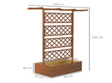 Wooden Trellis Planter Box, Raised Garden Bed to Grow Vegetables, Herbs and Flowers, Orange T3398P318844
