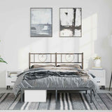 Metal Bed Frame without Mattress with Headboard Black 150x200cm 355465