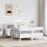 Bed Frame without Mattress White 120x190 cm Small Double Solid Wood Pine 3306205