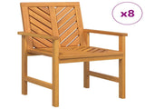 Dining Chair 8 pcs Natural 62.5 x 59 x 89 cm Solid Acacia Wood 3154133