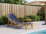 Folding Sun Lounger 3 Position Solid Eucalyptus Wood Blue 42024915
