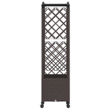 Raised Bed with Trellis and Roof Brown 122 x 40 x 144 cm PP 3423021