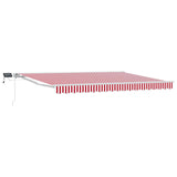 Manual Awning Frame with LEDs Red and White 4.5 x 3 m 3420657