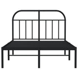 Bed Frame Black Powder-Coated Steel 120 x 200 cm Durable 353633
