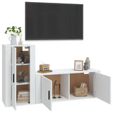 2 Piece TV Cabinet Set White Engineered Wood 3188486