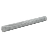 ZNTS Chicken Wire Fence Galvanised Steel 25x1.5 m Silver 143620