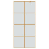 Walk-in Shower Wall Gold 90 x 195 cm Tempered Glass 42022058