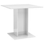 ZNTS Dining Table High Gloss White 80x80x75 cm Engineered Wood 800258