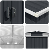 Garden Shed Anthracite Galvanised Steel Large Garden Shed 143346