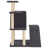 Cat Tree with Sisal Scratching Posts Dark Grey 97 cm 172099