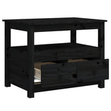 Coffee Table Black 71x49x55 cm Solid Wood Pine 820940