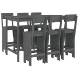 7 Piece Garden Bar Set Grey Solid Wood Pine 3157813