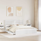 Storage Bed with Headboard White 200 x 200 cm Engineered Wood 3411544