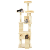 Cat Tree with Sisal Scratching Posts 170 cm Beige 170614
