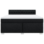 ZNTS Box Spring Bed with Mattress Black 180x200 cm Fabric 3285976