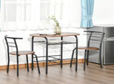 3-Piece Dining Table Set , Metal Frame Wood Top Breakfast Bar Table Set for 2, Dining Table T3398P344171