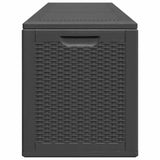 Garden Storage Box 270L Black PP Rattan 151229