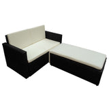 Patio Furniture Black PE Rattan, Powder-Coated Steel, 100% Polyester 42834