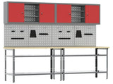 Work Bench Set 8 pcs Red and Grey Powder-Coated Steel 3321503
