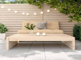 Garden Footstool Natural Solid Pine Wood Medium Modular 825751