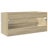 Bathroom Sink Cabinet Sonoma Oak 100x38.5x45 cm Engineered Wood 849639