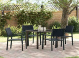 Garden Dining Set 5 pcs Black Powder-Coated Steel 3379150