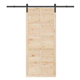 Sliding Door Brown 90 x 208 cm Solid Pine Wood 3381200