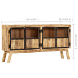 Sideboard Brown and Black 160x30x80 cm Solid Rough Mango Wood 247994