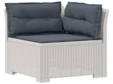 5-Seater Garden Sofa with Cushions Rattan Look PP White 3444061