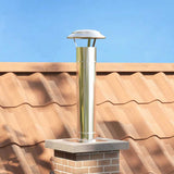 Chimney Extension Silver 25 x 25 x 82 cm Stainless Steel 42008447