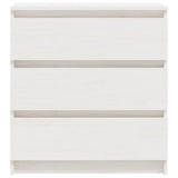 Bedside Cabinet White 60x36x64 cm Solid Pinewood 808094