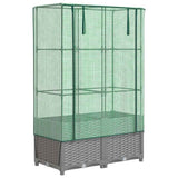 Raised Bed with Greenhouse Cover Rattan Look 80x40x138 cm 4015856