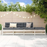 4 Piece Garden Lounge Set White Solid Wood Pine 825535