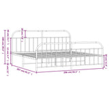 Metal Bed Frame without Mattress with Footboard Black 200x200cm 353660