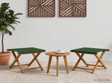 Deck Chair 2 pcs Solid Eucalyptus Wood Green 42024897