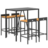 Garden Bar Set Black PE rattan Footrest Garden Bar Set 3187676