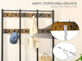Coat Rack Stand, Free Standing Hall Tree, Coat Stand with Hooks, Bench and Shoe Rack, 100cm 38.5cm T3398P329435
