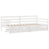 Daybed with Drawers without Mattress White 90x190 cm Single Solid Wood 3302062