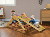 Toddler Climbing Frame for Kids, with Ramp, 3-in-1 Wooden Pikler Triangle Set for 18-48 Months, T3398P379002