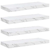 Wall Shelf 4 pcs White Marble 60 x 23 x 4 cm Engineered Wood 42019970