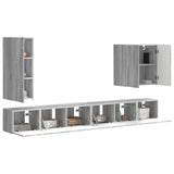 TV Wall Cabinet Set Wall-mounted 6 pcs Grey Sonoma 3408949