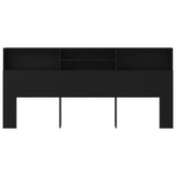 Headboard Cabinet Black 220x19x103.5 cm 811899