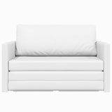 Folding Sofa Bed White 124 x 71 x 78 cm Faux Leather 42030519