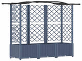 Raised Bed with Trellis and Roof Grey 163 x 40 x 141 cm PP 42032561
