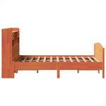 ZNTS Bookcase Bed without Mattress Wax Brown 120x190 cm Small Double Solid Wood Pine 3323157