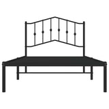 Metal Bed Frame without Mattress with Headboard Black 100x190cm 373783